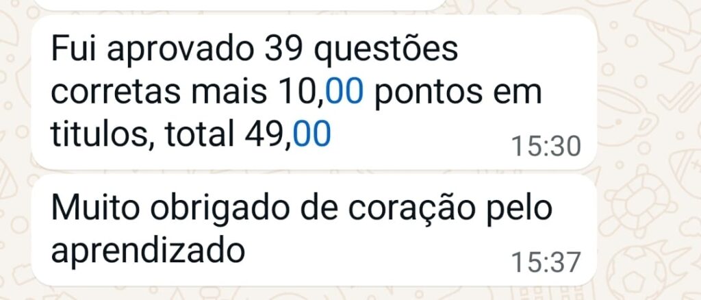Depoimento de aluno aprovado após capacitação da Águia Educação